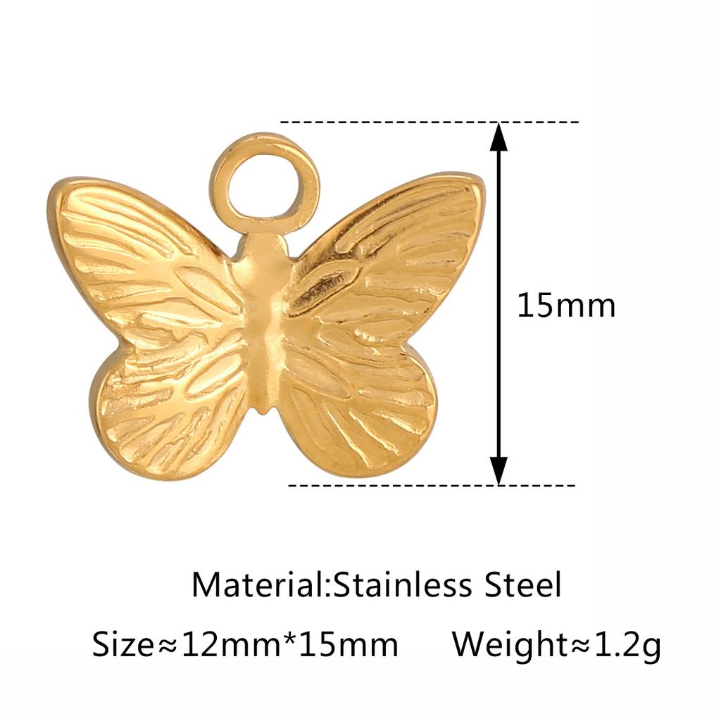 3Pcs Rose Flower/Daisy/Clover/Bee/Butterfly Charms Stainless Steel Pendant DIY Necklace Bracelet Earring Jewelry Making Finding