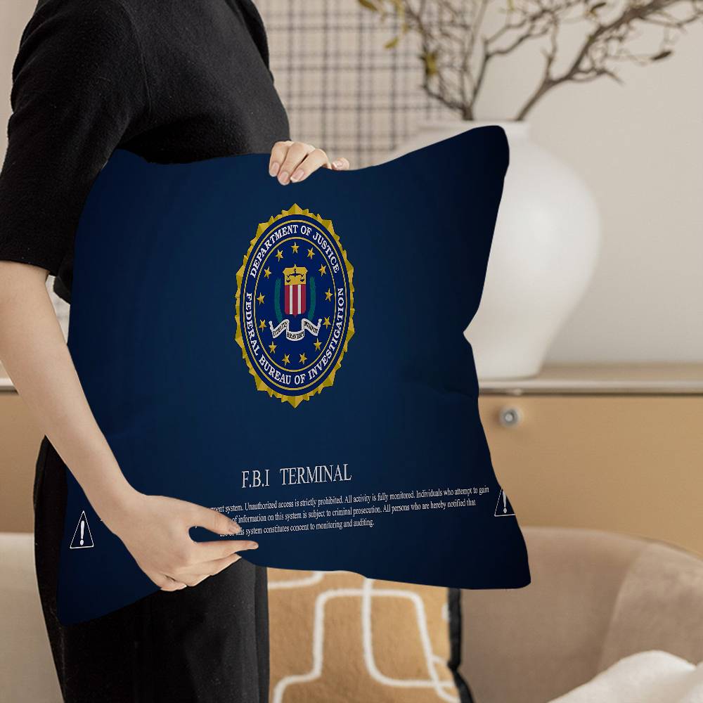 Police FBI Cushion Cover Pillowcase Upholstery Sofa Throw Pillow Home Decor Pillowcas