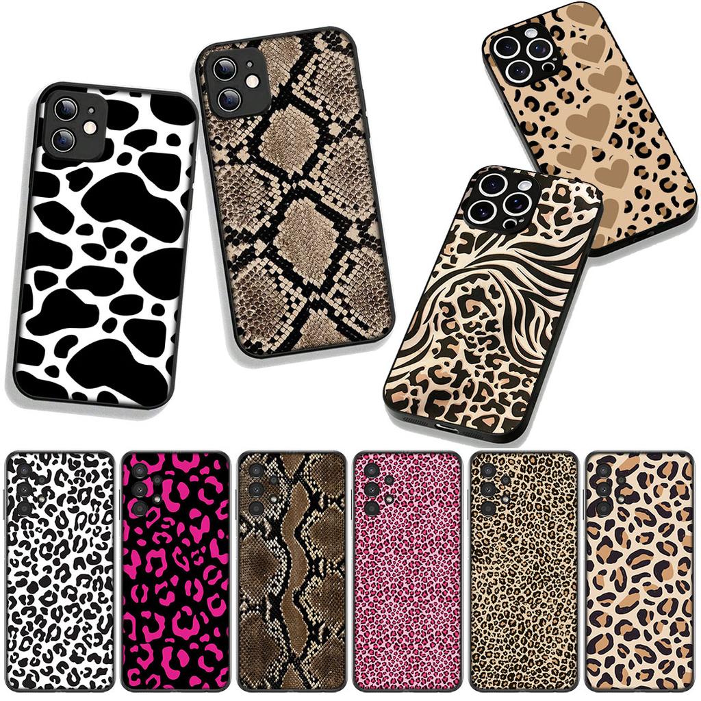 for Xiaomi Redmi 15 A5 9A 9T 10A 10C 9C NFC 15C Note 11 9 10 Pro Plus 8T Phone Cover Case Cow Print Leopard Snake Casing