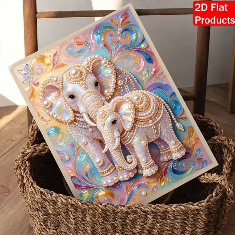 Pearl Art Painting Home Wall Decor Pearl Gemstone Painting Elephant Crafts Adult/Beginner Gift Creative Home Decor Unframed Wall Art