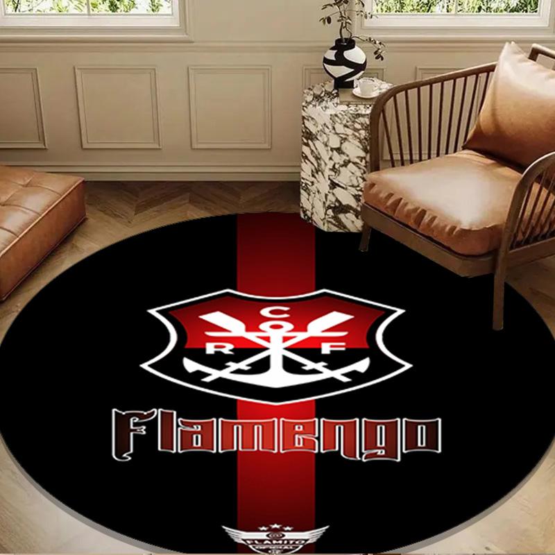 Football Club Emblem Round Rug for Livingroom,Bedroom, Palyroom, Chair Rug, Area Rug, Circle Carpet, Large Size Fan Christmas Gift