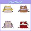 Handcrafted Wool Knitted Flower Drawstring Bag Mini Crossbody For Daily Use