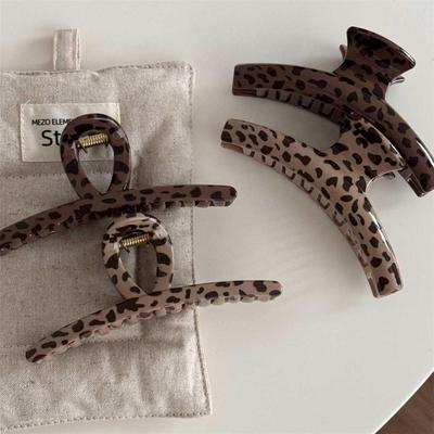Leopard Print All-Match Shark Hair Clip for Women
