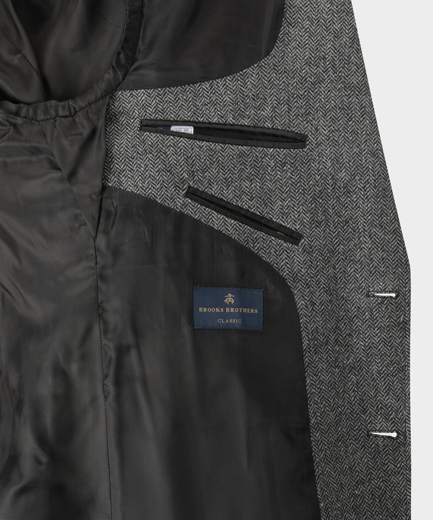 Brooks Brothers Wool Tweed Herringbone Jacket (Grey) (Bbjsmff402)