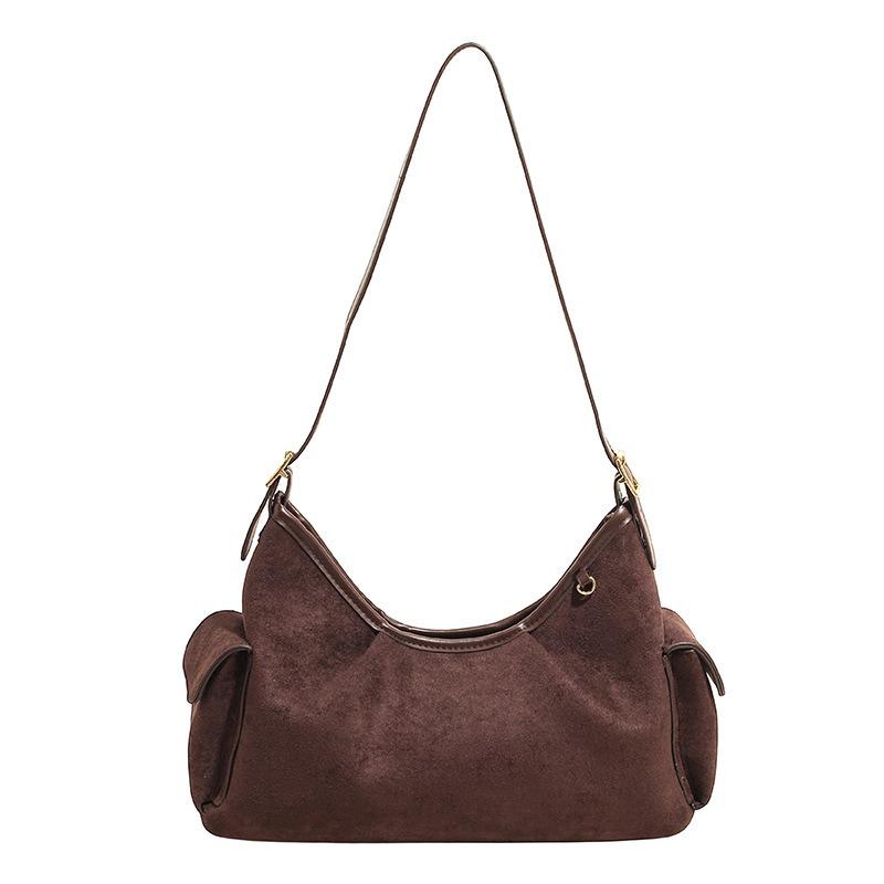 

Autumn simple underarm bag women s new suede bucket bag versatile commuter shoulder crossbody