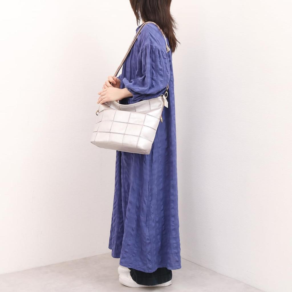 Cowhide Patchwork Shoulder Bag [Peaks Peak] Fold-Over 2-Way