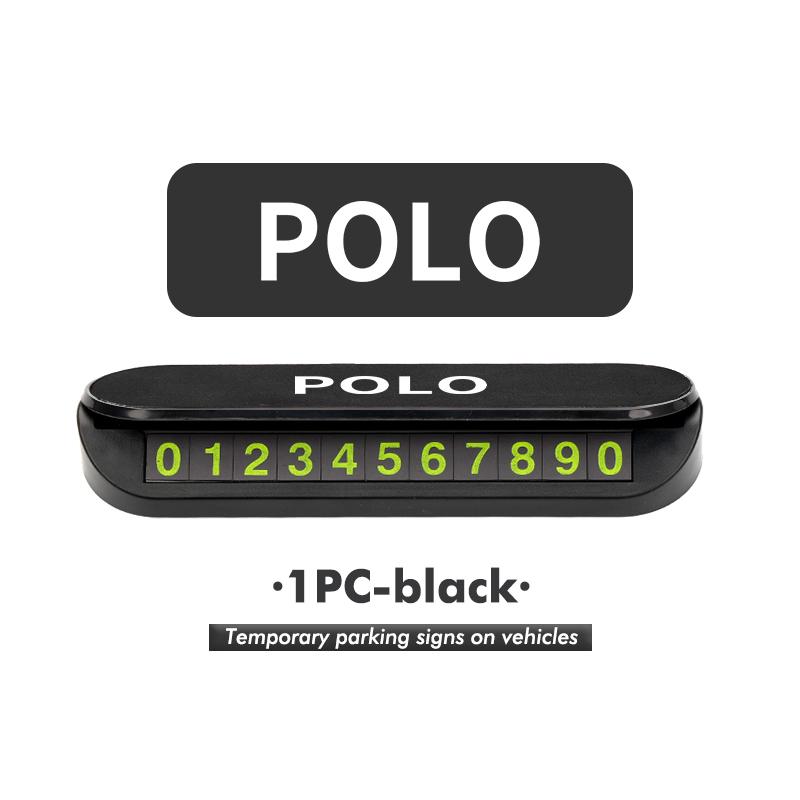 HIJK1 Suede Car Phone Number Plate Temporary Parking Card Stop Sign For Volkswagen VW Tiguan CC Jetta Polo Golf 4 5 6 Passat B5 B6 B7