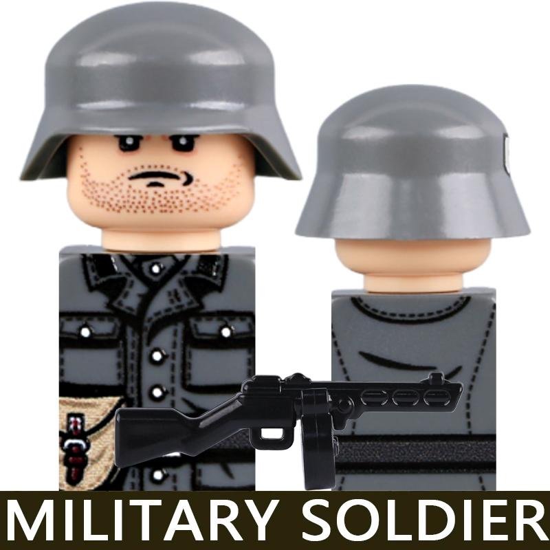 WW2 Military Soldier Figures Building Blocks Army Japanese Warrior Medical Nurse Officer Infantry Helmets UV Printed Bricks Toys