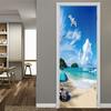 Carta da parati autoadesiva per porte in PVC Decorazione per la casa Design per la casa Adesivo per strada sulla spiaggia Porte Scenario Poster Murale Decalcomanie da muro
