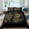 Bohemian Mandala Duvet Cover Golden Sun And Moon 3D Print King Queen Bedding Set Microfiber Dreamcatcher Quilt Cover Pillowcase
