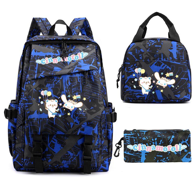 Cartoon Puppy Printed Schoolbag Set Backpack + Lunch Bag + Pencil Case Three-Piece Set