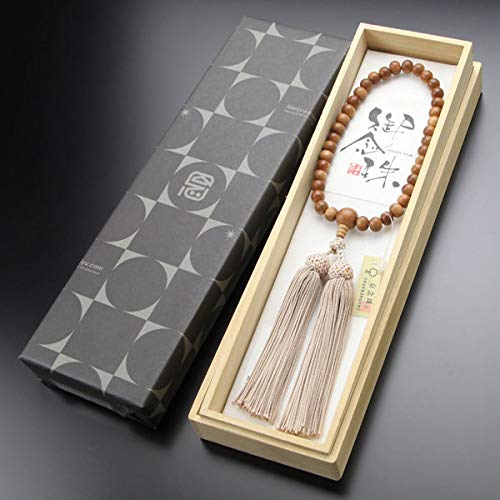 Nenju Dot Com Prayer Beads for Women Approximately 8mm Sandalwood in Pure Silk Tassel Prayer Beads Kyoto Prayer Beads Kyoto Sandalwood Natural Wood