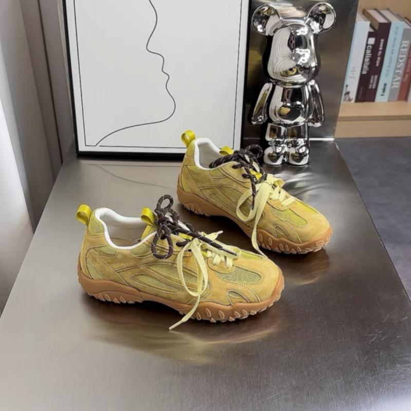 Popular heightening classic soft baseplate shoes 2025 summer new round head splicing breathable mesh German training Forrest Gump shoes