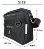 KANGOL Square Shoulder Bag, Crossbody Bag, KGSA-BG00261 (BLACKWHITE)