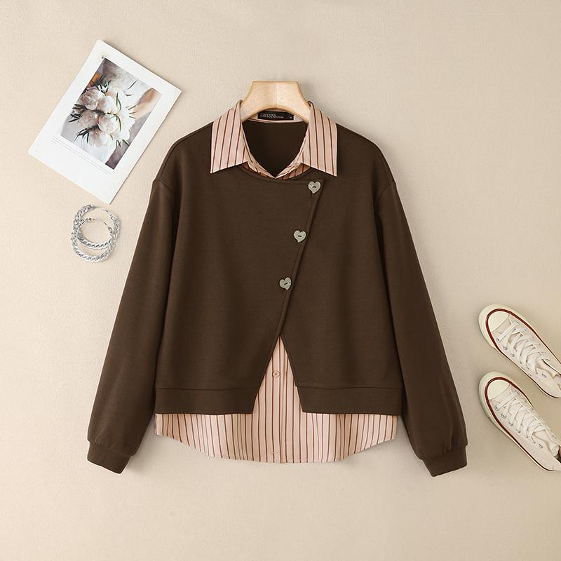 ZANZEA Women Patchwork Casual Turn Down Collar Long Sleeve Pullover Tops Autumn