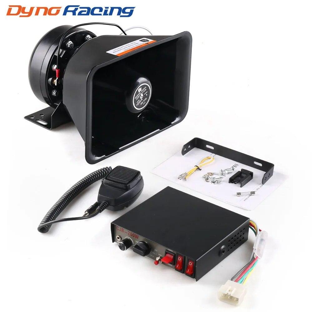 

12 В 200 Вт 8 тонов громкая автомобильная предупреждающая сигнализация полицейская сирена звуковой динамик PA с системой микрофона