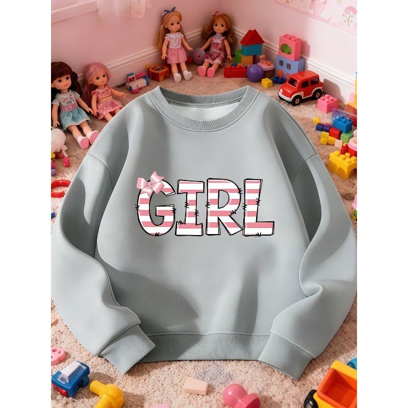 European Sizes Kid's Round Neck Sweatshirt/Bow/Heart/Casual Hoodie/Sports Events/Soccer/Music/Letters/Fashionable Random Print Top