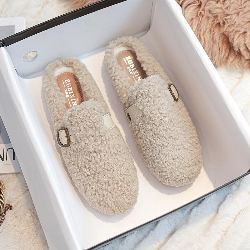 

Women s Fuzzy Pointed-Toe Half-Slippers: Cozy Outdoor Plush Shoes, Size 41-43, for Autumn/Winter 2025. 37 абрикосовий