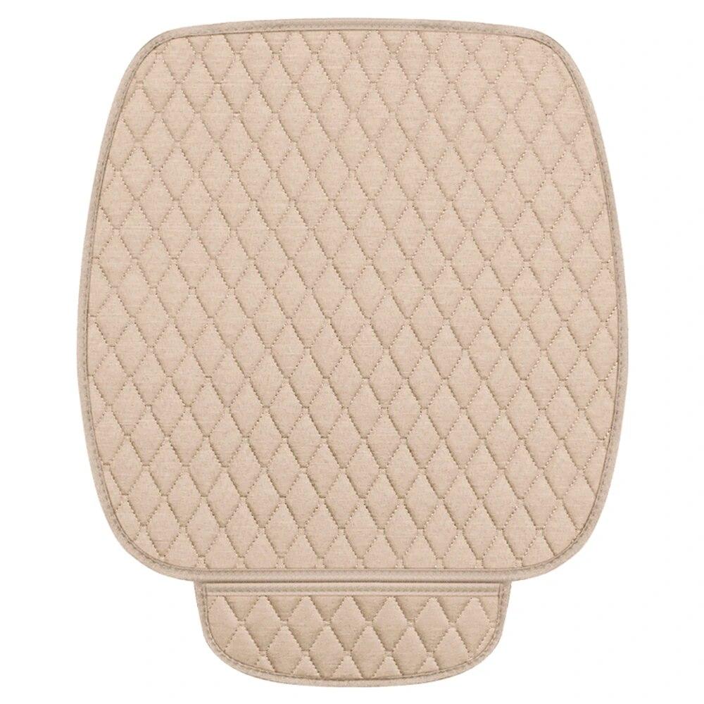 

Универсальные сезонные автоподушки на переднее сиденье автомобиля, Нескользящая дышащая льняная подушка, защитный коврик, чехол на сиденье автомобиля для Benz BMW бежевый