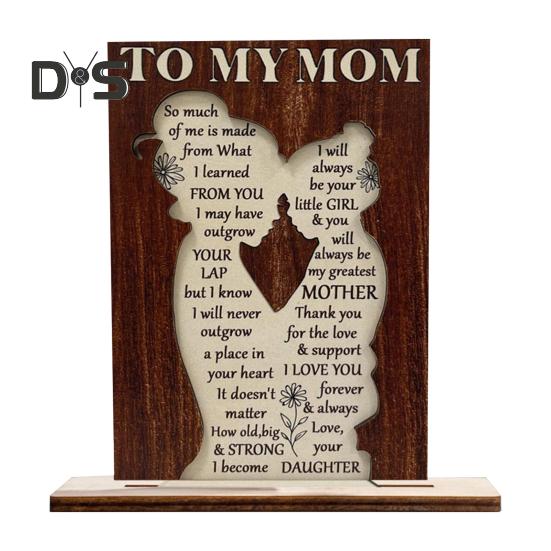 

Деревянное украшение на День матери, подарок маме от дочери/сына, украшение стола, стоящая табличка, подарок на день рождения с благодарностью маме A