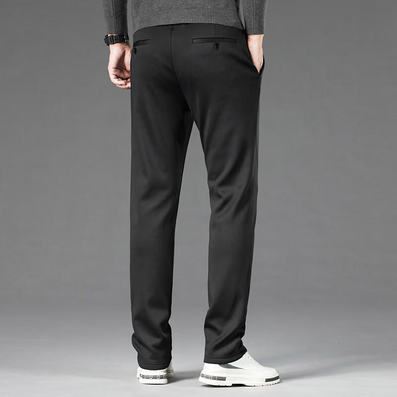 FAPAI Men's Winter Lined Straight-Leg Casual Pants