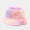 New Cute Girl Rainbow Plush Fisherman Hat Children Winter Small Fresh Warm Basin Hat Tide