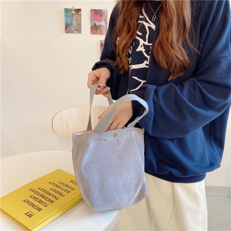 2 Literarische und künstlerische Cordtaschen Tragbare lässige Damen-Handtaschen im Retro-Stil Stofftaschen Bento-Taschen