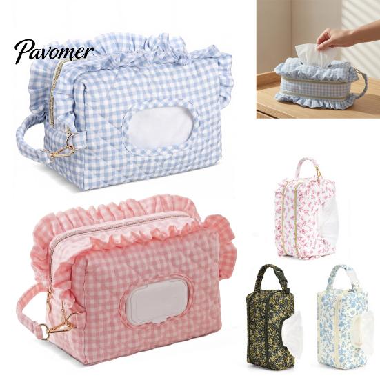Travel Stroller Storage Bag Quilted Diaper Wipes with Hanging Strap, Dual Compartment Zipper Large Capacity Baby Portable Bag, Dispenser for