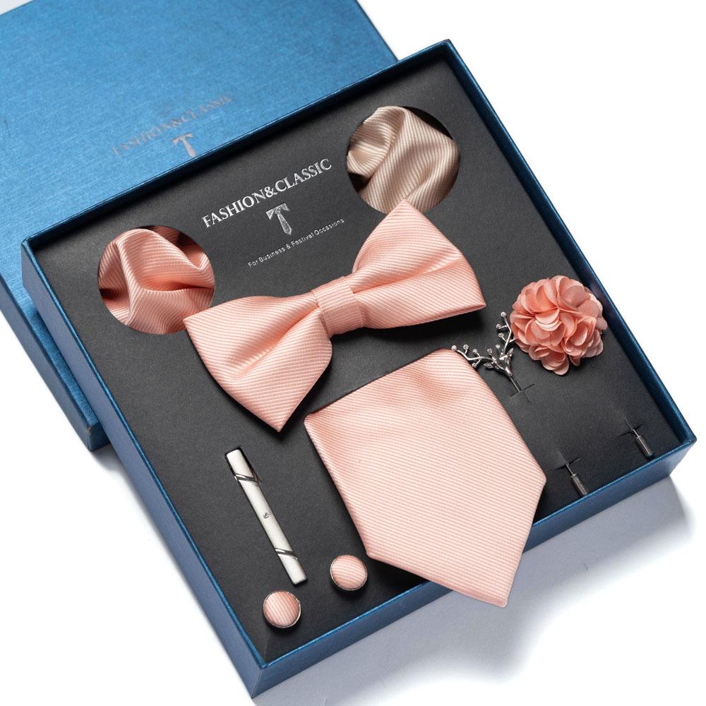 8-Piece Men's High-Grade Tie Set with Gift Box for Weddings and Formal Events