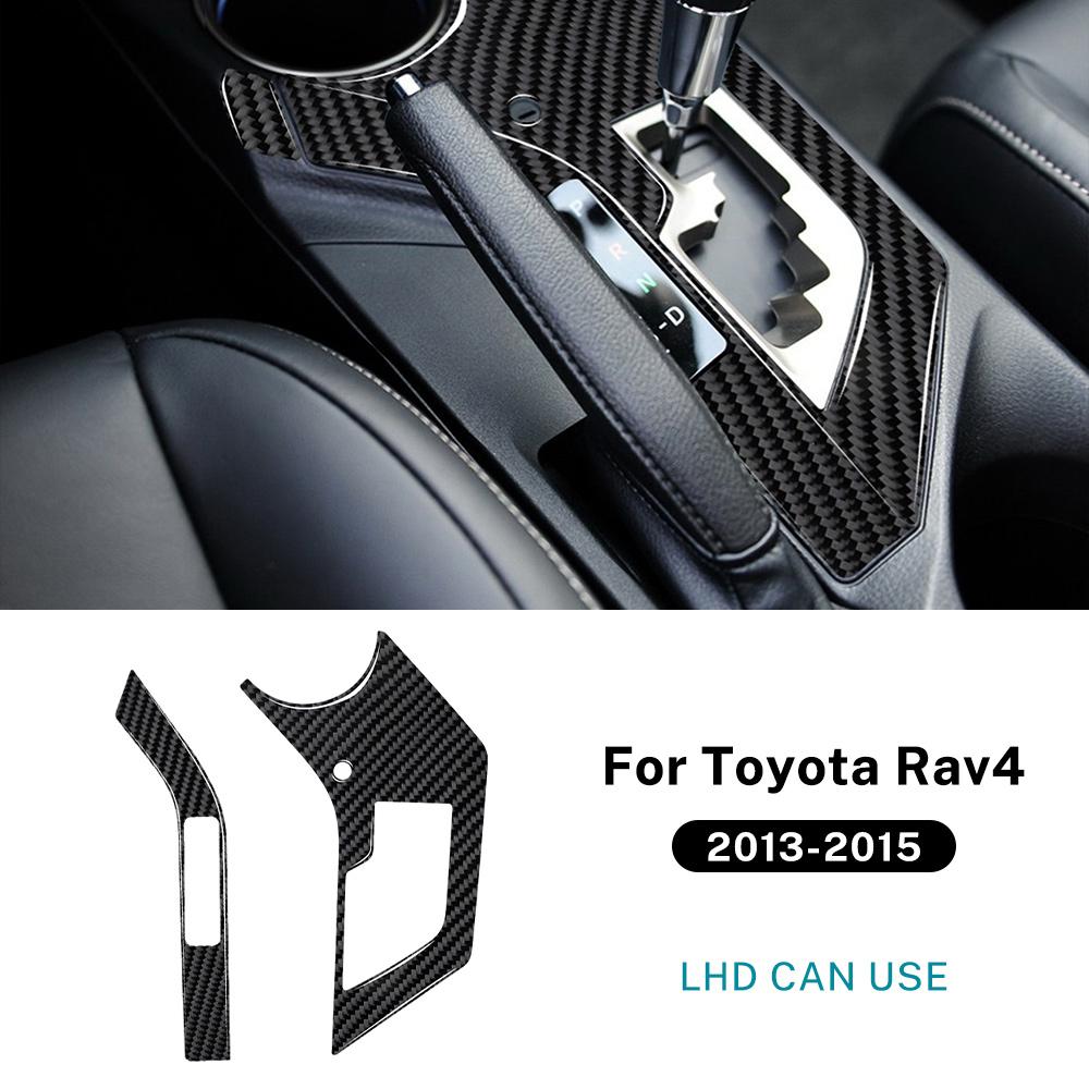 

For Toyota RAV4 2013 2014 2015 Real Soft Carbon Fiber Sticker LHD Car Center Gear Shift Panel Trim Interior Accessories