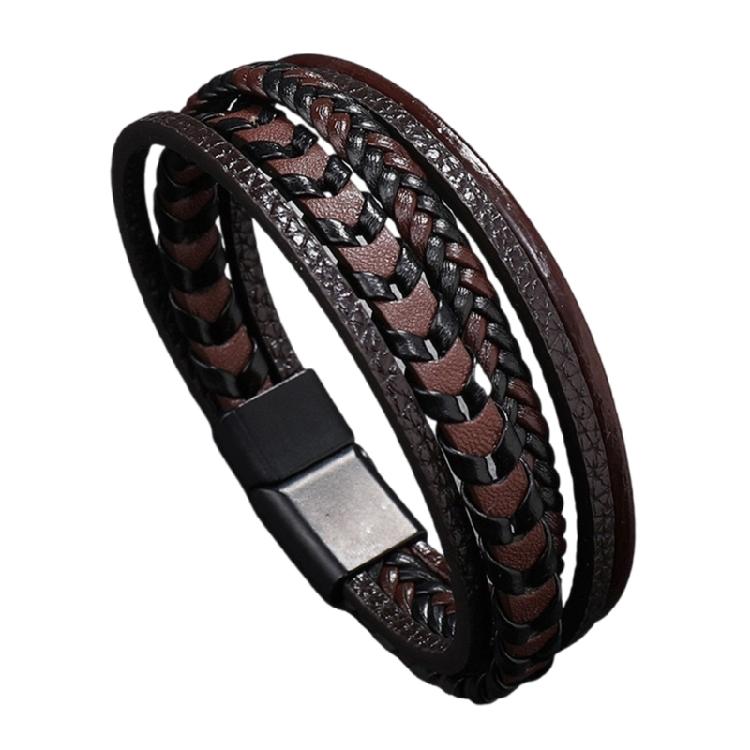 Vintage Handmade Leather Simple Bracelet Multilayer Bracelet Leather Strap Wrist Jewelry Present for Fashion Enthusiasts
