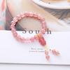 Natural strawberry crystal bracelet pink retro bracelet. Bangles Women Fashion Jewelry accessories Gift