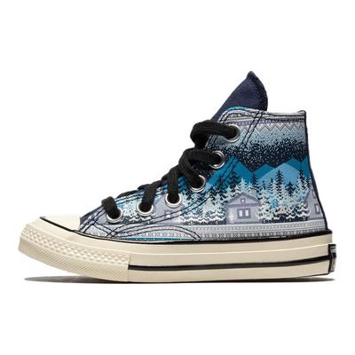 Zapatillas de Lona de Caña Alta Chuck 70 Resistentes al Deslizamiento Duraderas Zapatillas para Niños Negro Azul 372107C