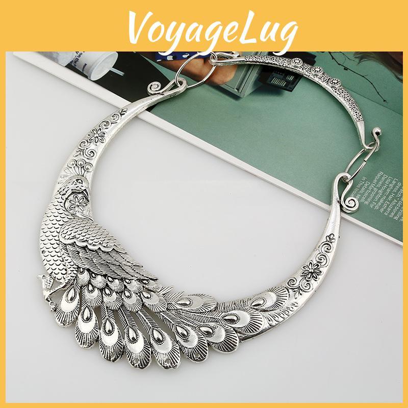 Boho Style Peacock Pendant Necklace With Gold Plated Finish For Womens Accessories