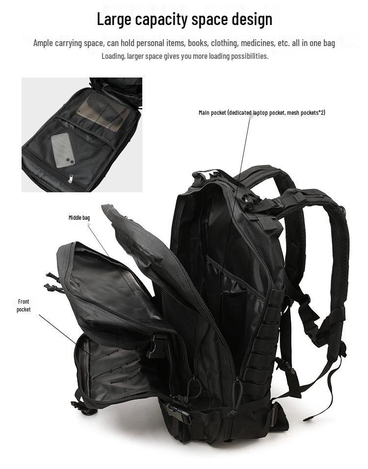Outdoor Camouflage Waterproof Tactical Backpack for Hiking and Leisure Travel