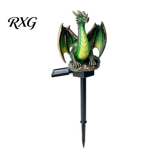 Gothic Style Garden Decoration Solar Dragon Light, Waterproof Medieval Statue Lamp, Eco Friendly Resin Animal Lighting Outdoor Fantasy Decor for Patio