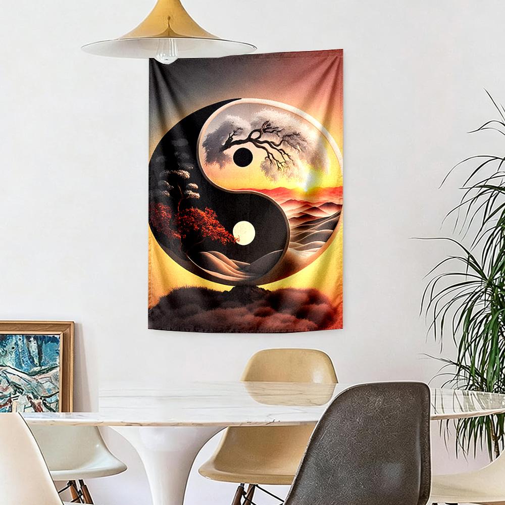 Yingyang Wall Decor Tapestry Art For Pet Memorial Birthdaywedding Party Backdrop Family Gift
