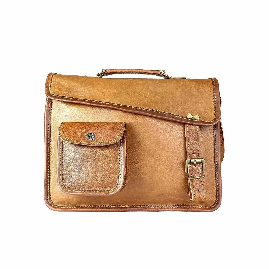 Pánská obchodní kožená taška Vintage Briefcase Laptop Messenger Bag Taška přes rameno