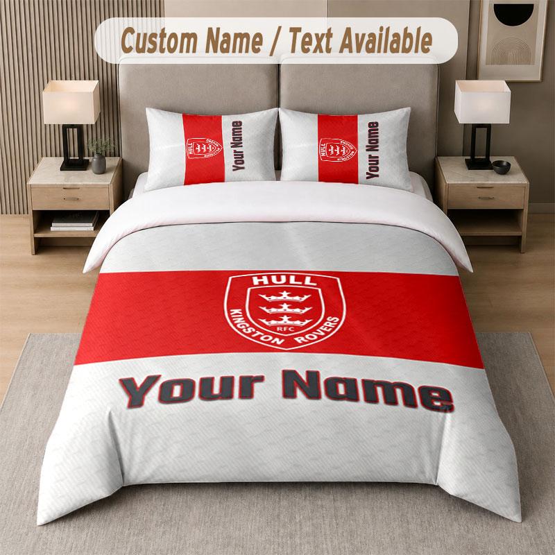 Custom Bedding Set Hull KR Pattern, Print Name Text 1 Duvet Cover Plus 2 Pillowcases Home Textile
