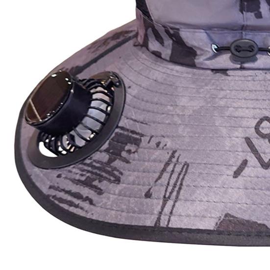Yousheng Fan Cap Wide Brim Sun Protection Hat with Dual Power Supply Fans Solar USB Charging Built-in Battery Outdoor Cooling