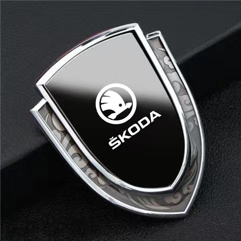 

Car Metal Shield Emblem Side Fender Body Trunk Badge Sticker For Skoda octavia 2 a7 a5 rapid fabia yeti superb SCALA Accessories
