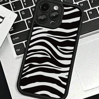 Black Zebra Pattern Is Suitable for Apple iPhone17Pro Max Mobile Phone Case 16 All-inclusive 15 Light Luxury 13 Creative 12/11