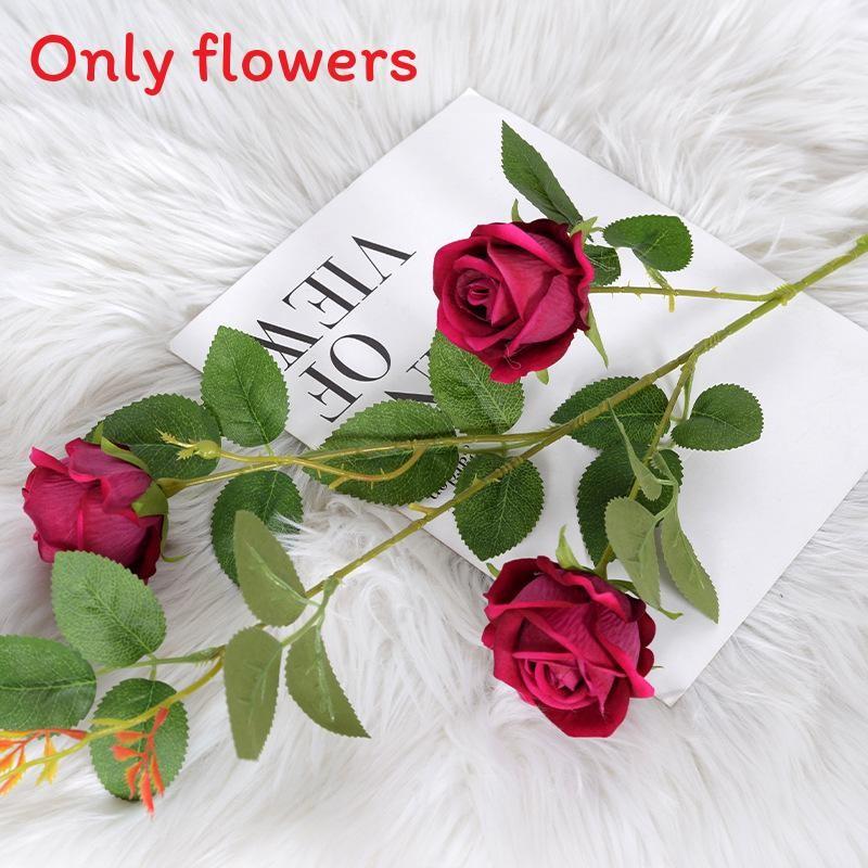 Head Supply 3 Rose Artificial Flower Bouquet For Wedding Photography Decor