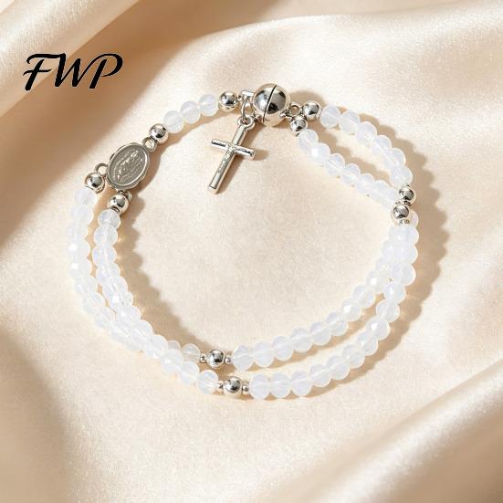 Gebetsperlen Armband Rosenkranz Magnetverschluss Handgefertigt Christlich Damen Handgelenk Accessoire Leicht Einfach zu Tragen Spiritueller Schmuck Geschenk Religiös