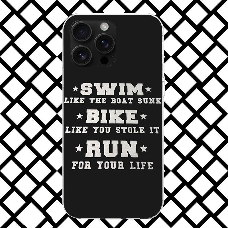 Triathlon Swim Bike Run Phone Case for iPhone 17 Air 16 16E 15 14 Plus 13 Mini 12 11 Pro Max 7 8 + SE 2020 Soft Cover Fundas 17