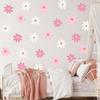 BBTO Daisy Wall Decal Flower Vinyl Wall Floral Decals Peel and Stick Daisy Stickers for Kids Nursery Art Bedroom Living Room(Pink, White)