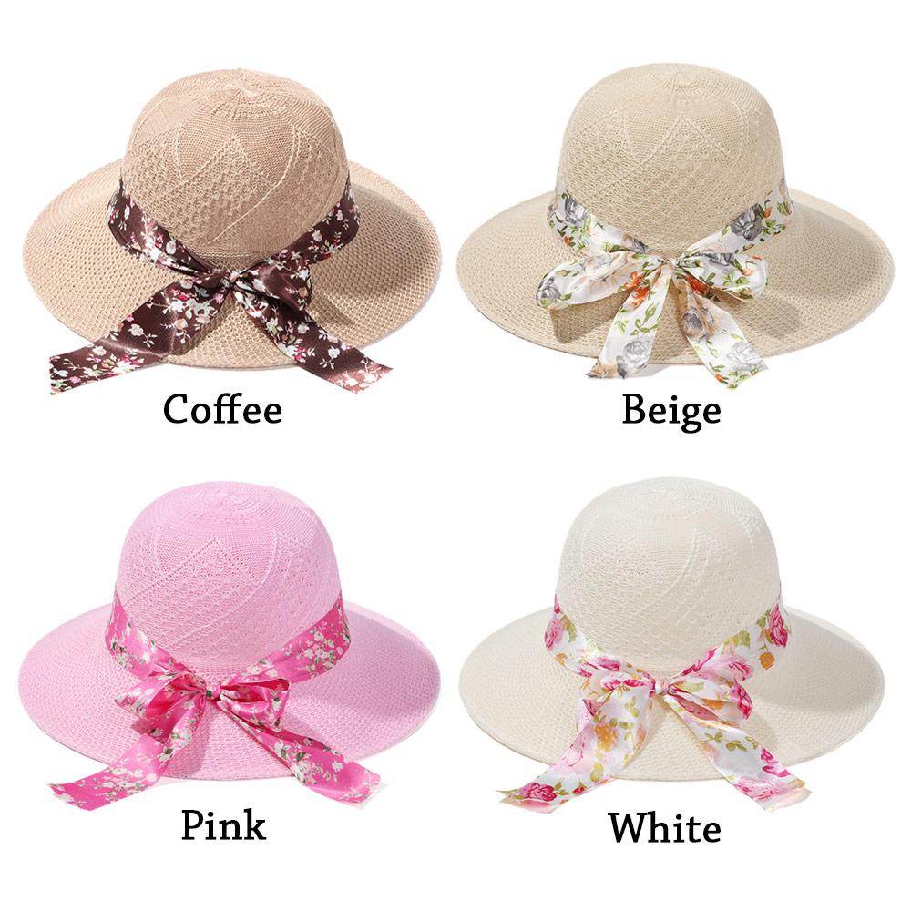 Summer Hats For Women Sun Hat Beach Ladies Fashion Ribbon Fisherman'S Hat Lady Casual Sun Hats For Women Straw Hat