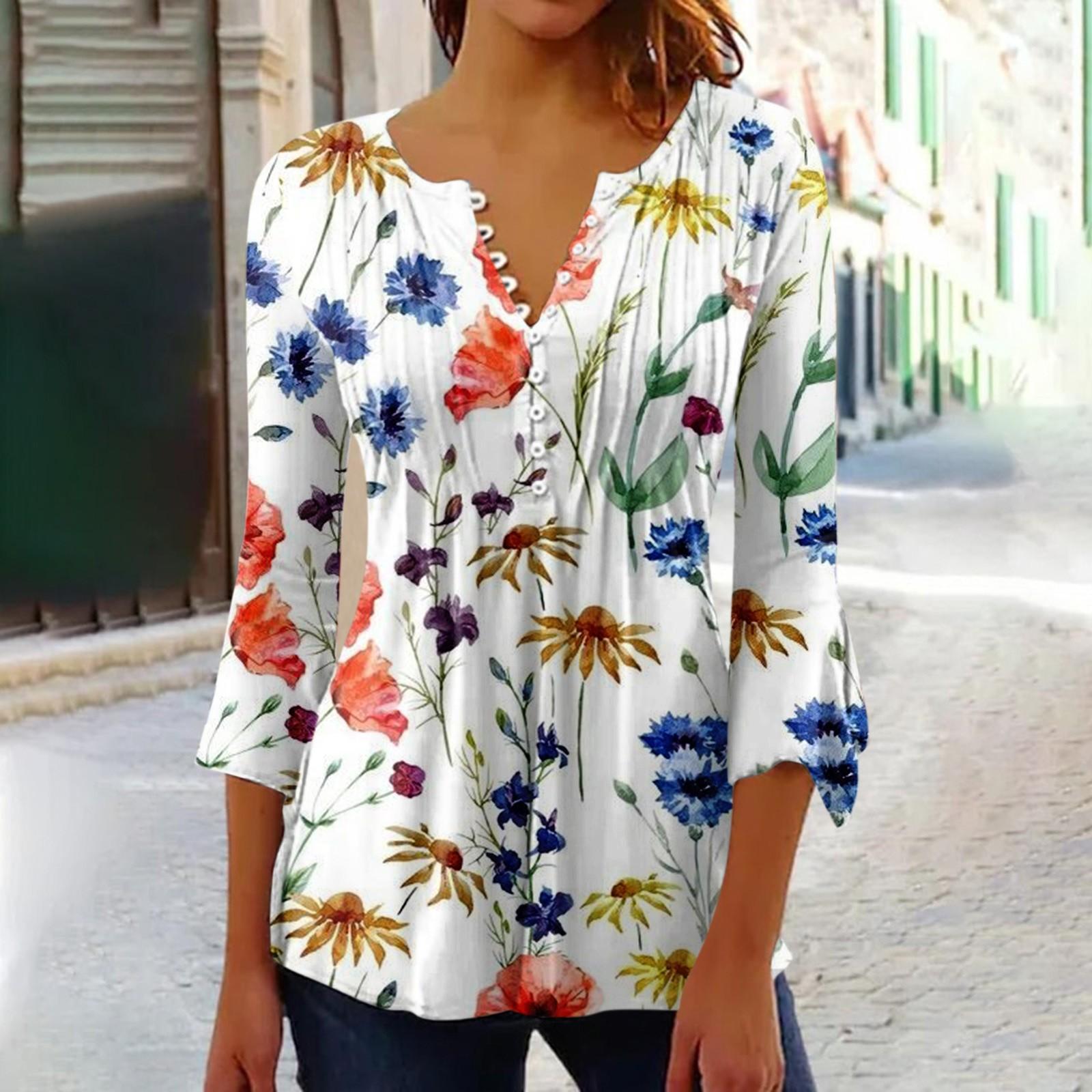 Рубашки с рукавами 3/4 лепестка для женщин — фото 6