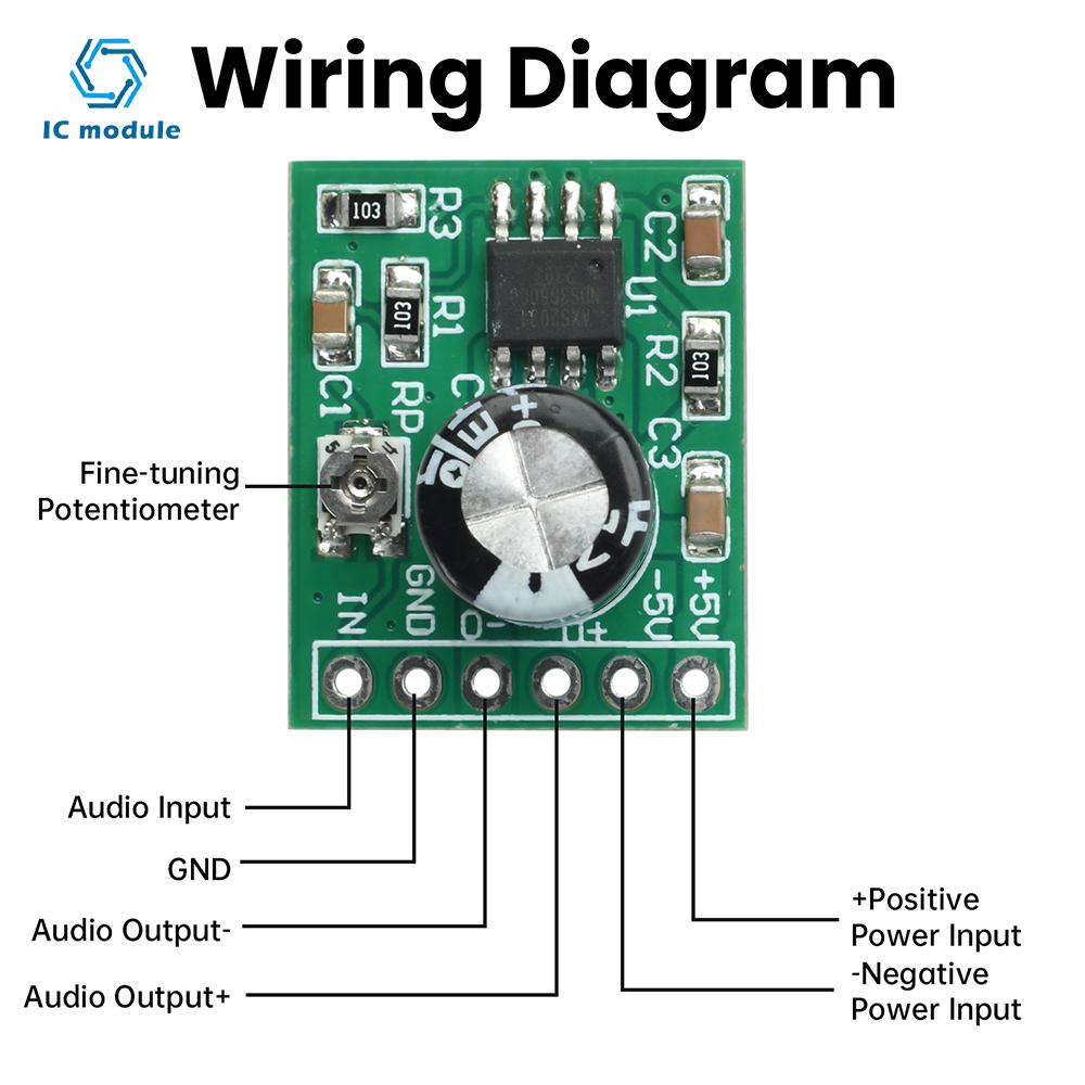 1-5PCS DC 2.5-5V Mini AXS2031 Mono Stereo Digital Amplifier Module 5W Audio Amplifier Board With Adjustable Volume
