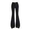 Autumn black slightly pulled jeans female fat sister mm high waist elastic and thin pear figure pants